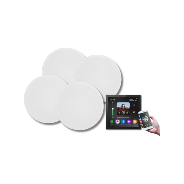 KIT Amplificador Android e Controlador Tuya 4" e 4 Colunas 25W